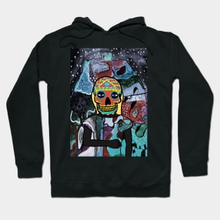 Unique FemaleMask Digital Collectible "John Ronald Reuel Tolkien" with MexicanEye Color and BlueSkin on TeePublic Hoodie